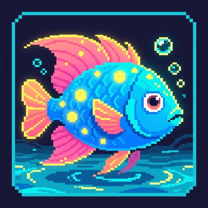 Free Luminous Pixel Fish Photo - Fish, Tropical, Pixelart | Download at ...