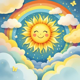 Free Sunshine's Happy Day Image - Sun, Rainbow, Clouds | Download at ...