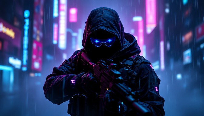 Free Cyberpunk Soldier Emerges Image - Cyberpunk, Tactical, Holographic ...