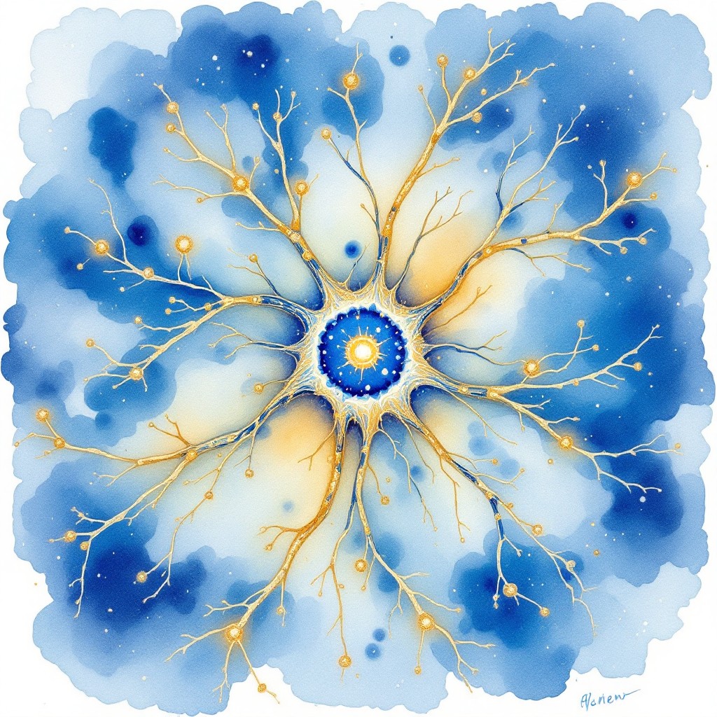 Free Cosmic Neural Bloom Image - Watercolor, Neuron, Cosmic | Download ...