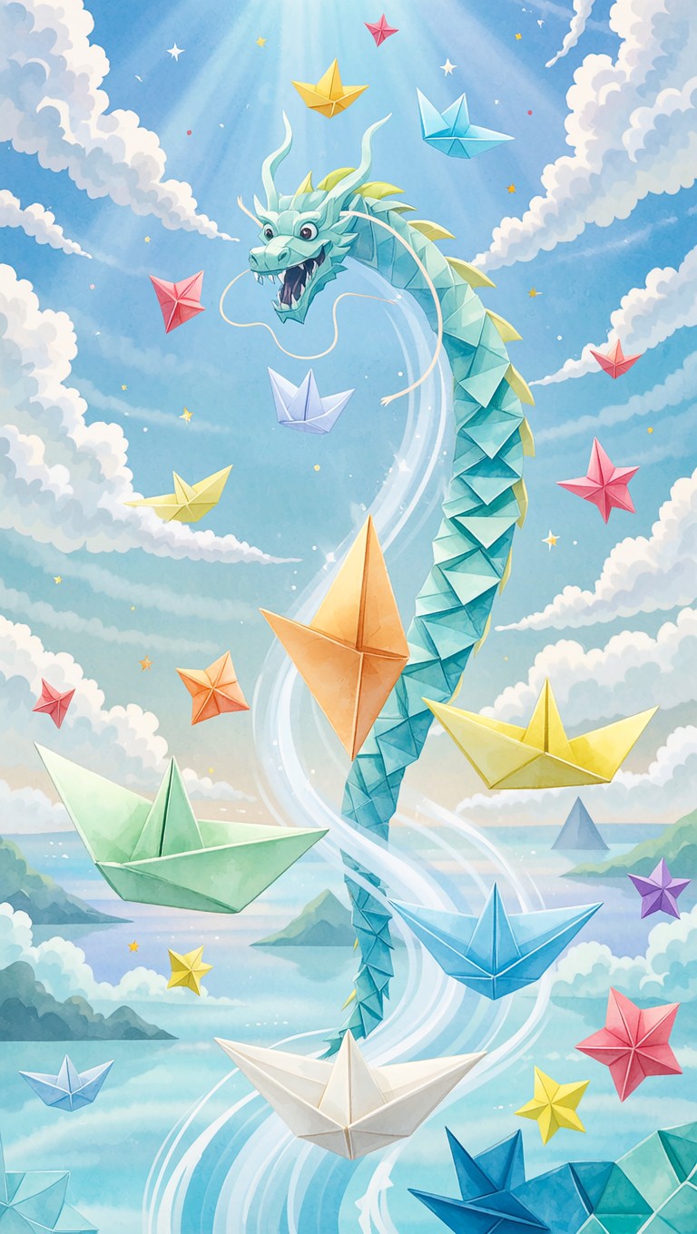 Paper Dragon Float R Free Paper Dragons Soar Image - Origami, Dragon, Watercolor | Download ...
