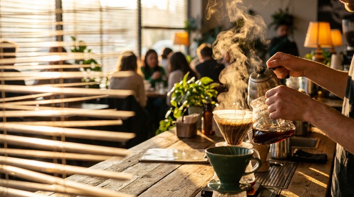 Free Golden Coffee Ritual Photo - Coffee, Brewing, Cafe | Download at ...