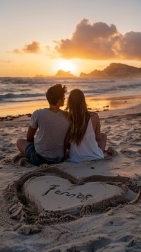 Download Sunset Beach Romance Image - Sunset, Beach, Couple
