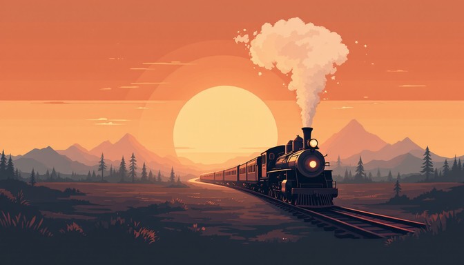 Free Sunset Train Journey Image - Train, Sunset, Mountains | Download ...