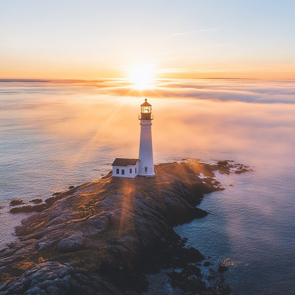 Free Sunrise Lighthouse View Image - Sunrise, Lighthouse, Island ...