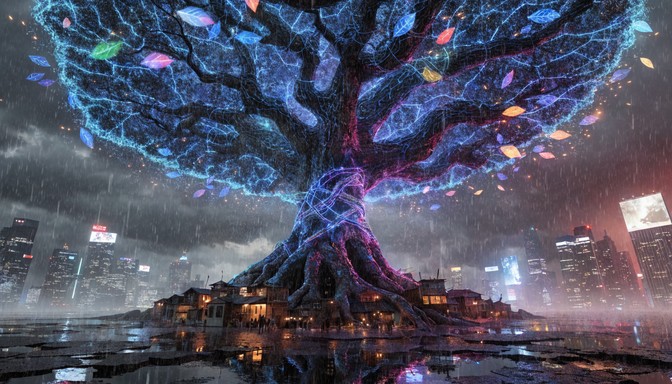 Free Neon Tree Sanctuary Image - Cyberpunk, Tree, Neon | Download at ...