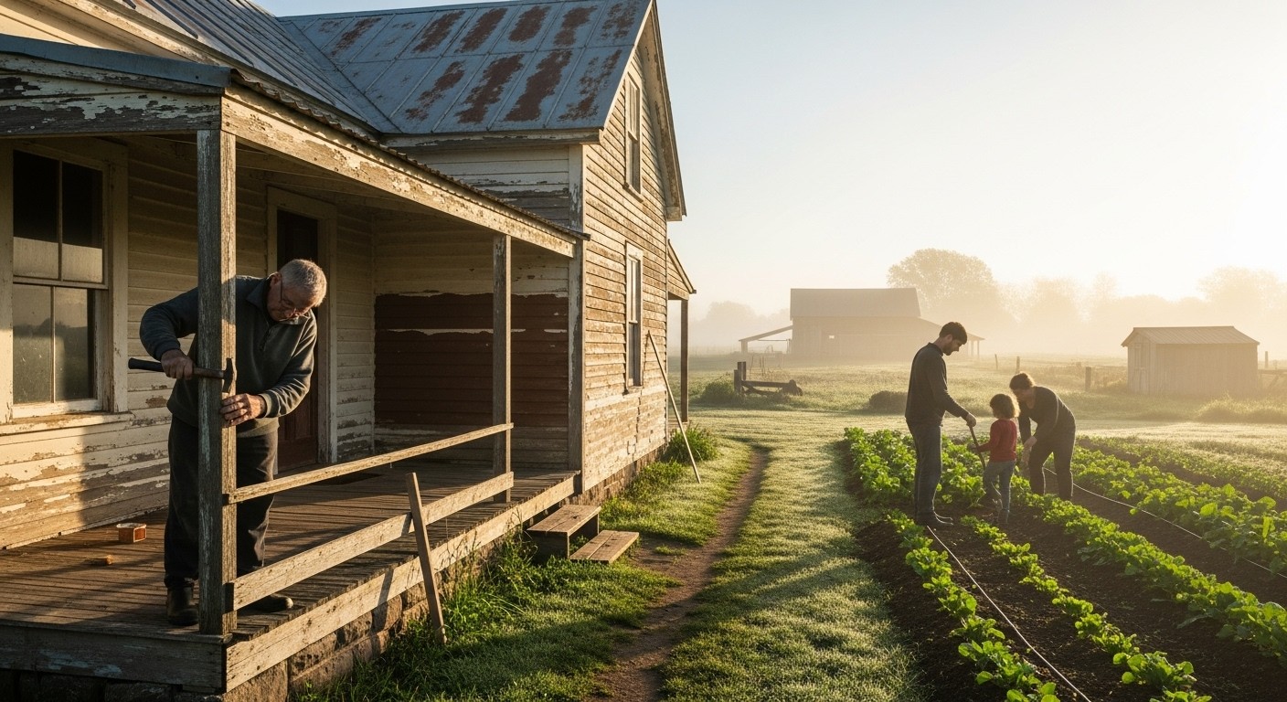 Free Dawn's Golden Homestead Image - Farmhouse, Dawn, Rural | Download ...