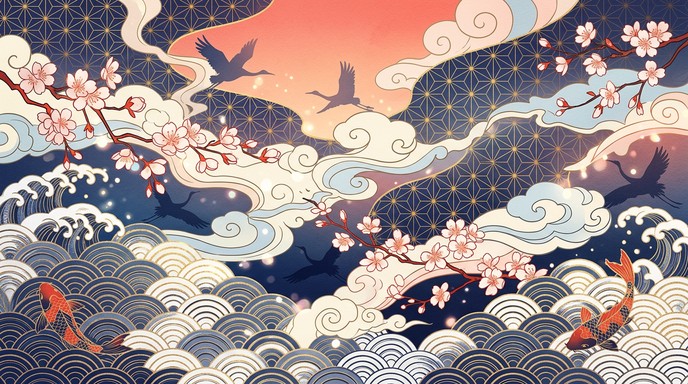 Free Japanese Pattern Tapestry Image - Japanese, Patterns, Anime ...