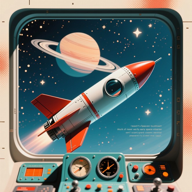 Free Retro Rocket Adventure Image - Rocket, Space, Planets | Download ...