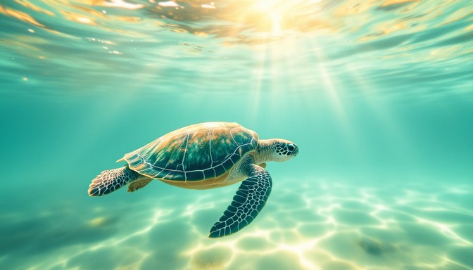 Turtle Ripples Free Peaceful Ocean Journey Image - Turtle, Ocean, Underwater ...