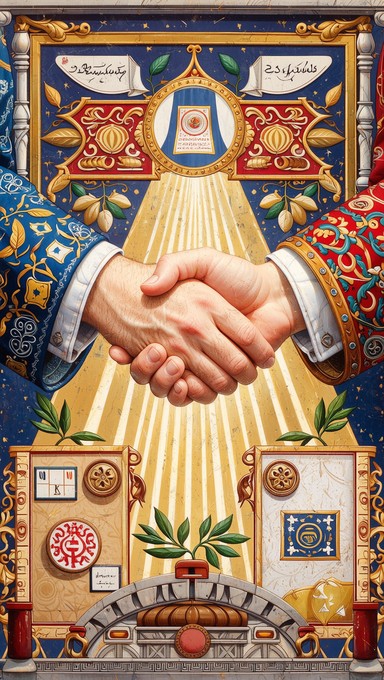 Unity Painting Renaissance Free Human Machine Unity Image - Handshake, Renaissance, Illustration ...