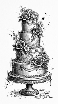 Free Elegant Cake Illustration Image - Cake, Illustration, Ink ...