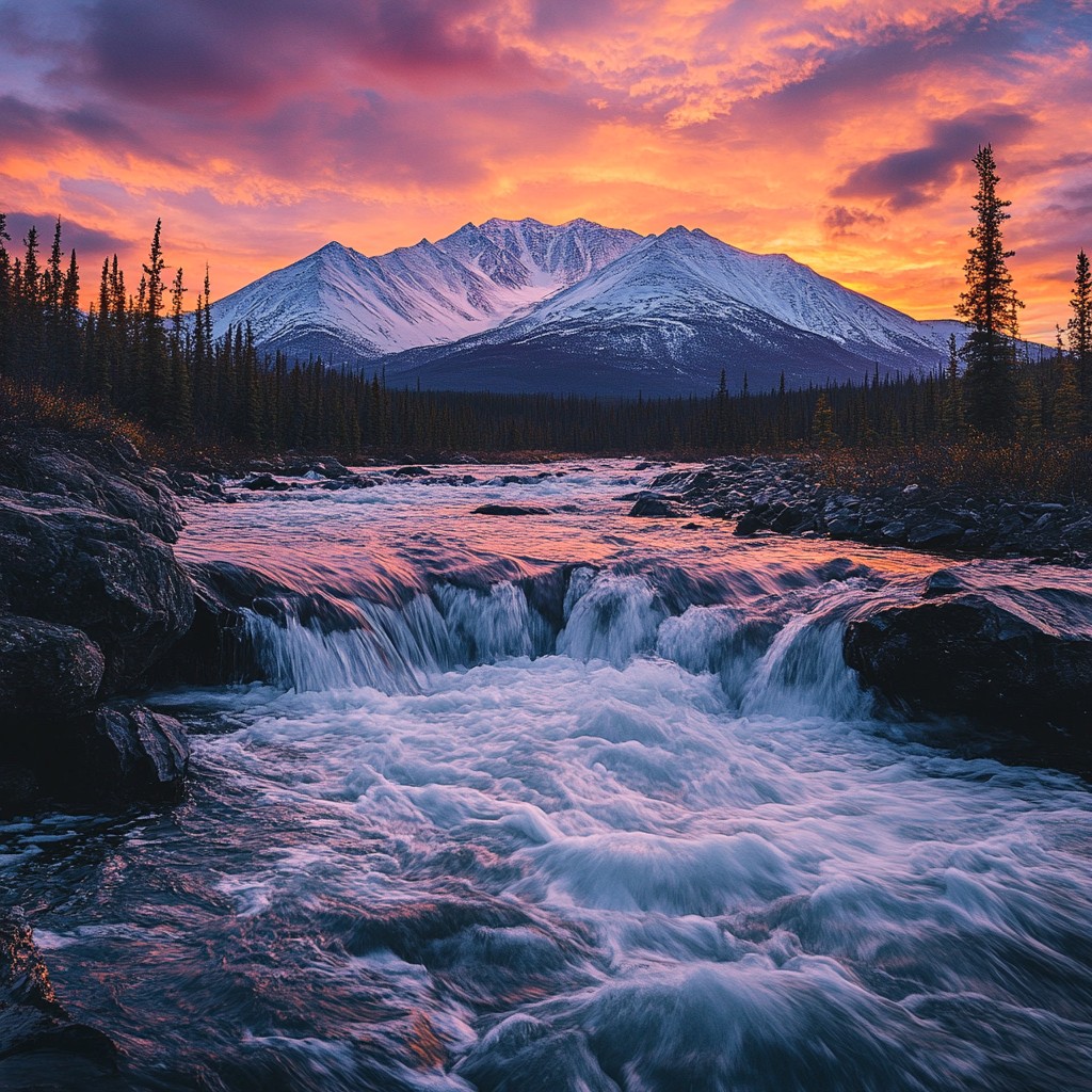 Free Sunset Mountain River Photo - Sunset, Mountains, River | Download ...