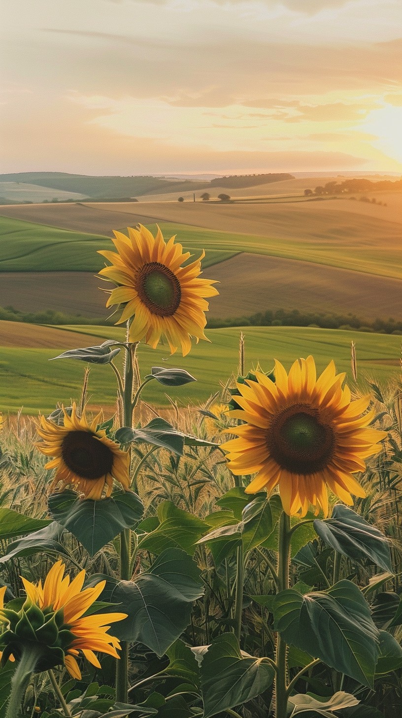 Free Sunflower Sunset View Image - Sunflowers, Sunset, Field | Download ...