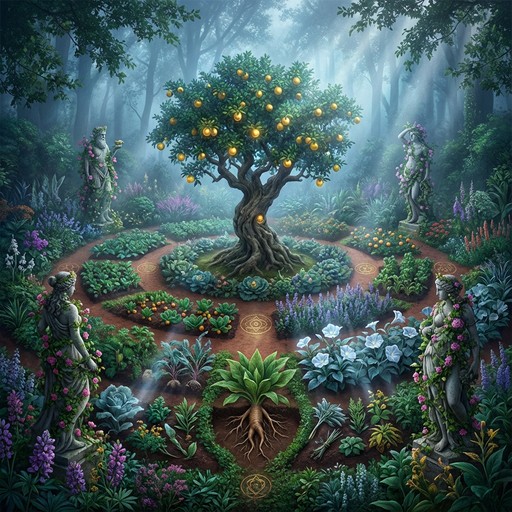 Free Enchanted Botanical Sanctuary Image - Garden, Twilight, Magical ...