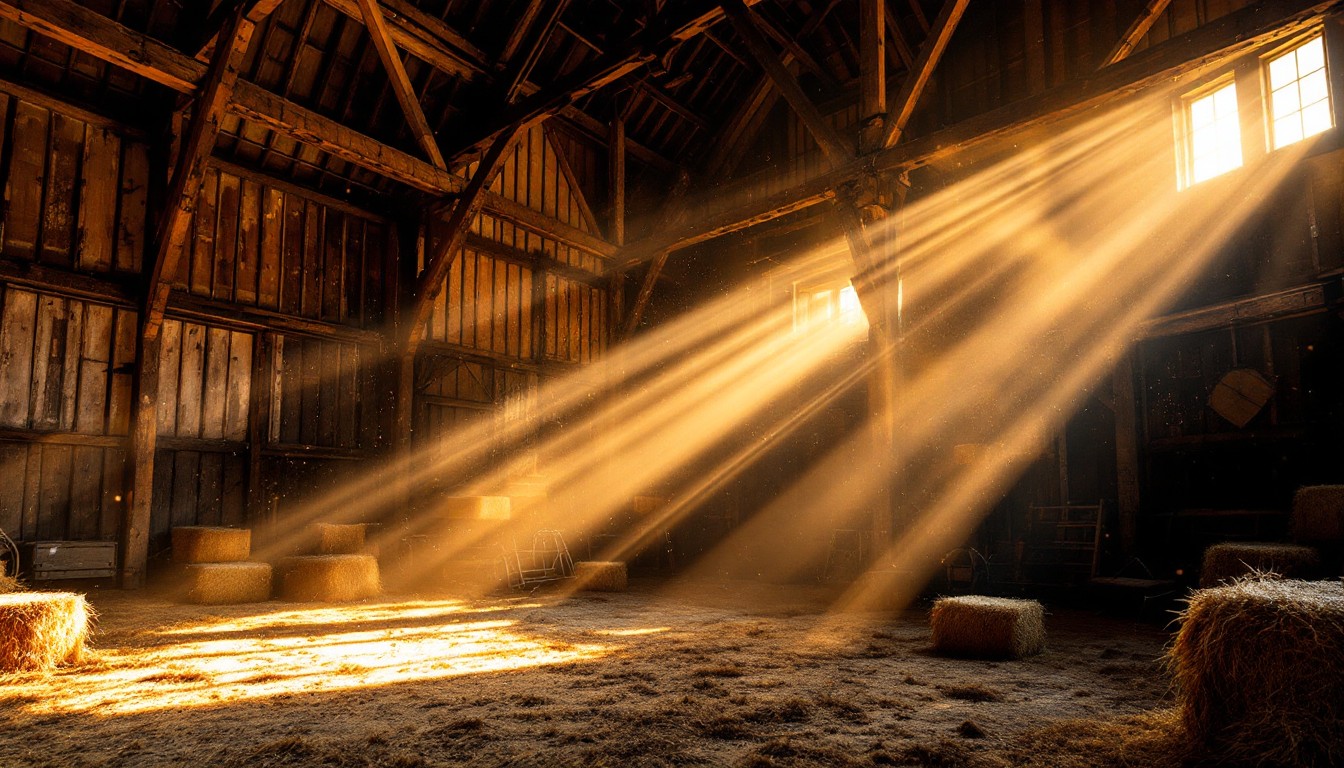 Free Golden Barn Rays Image - Barn, Sunbeams, Rays | Download at StockCake