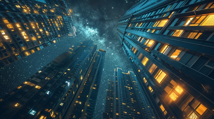 Free Starry Night Cityscape Image - City, Stars, Skyscrapers | Download ...