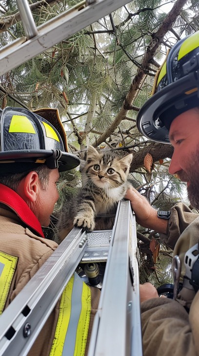 Free Kitten Rescue Operation Image - Kitten, Rescue, Firefighters ...