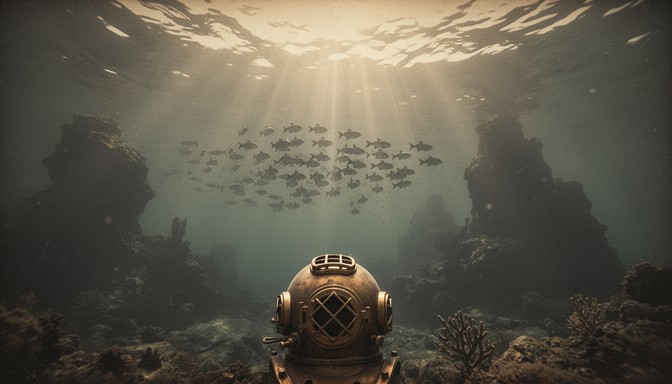 Free Deep Sea Explorer Image - Diver, Underwater, Vintage | Download at ...