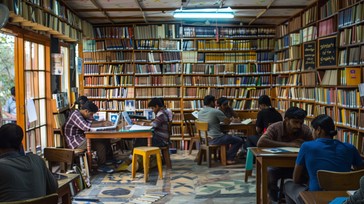 Crowd Library Free Busy Library Scene Image - Library, Students, Books | Download at ...
