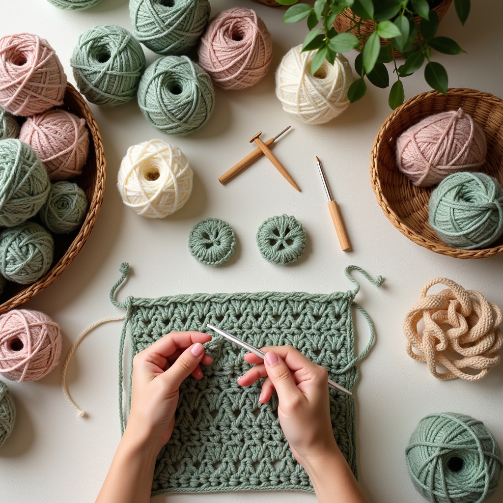 Free Tranquil Crochet Workspace Image - Yarn, Craft, Handmade ...