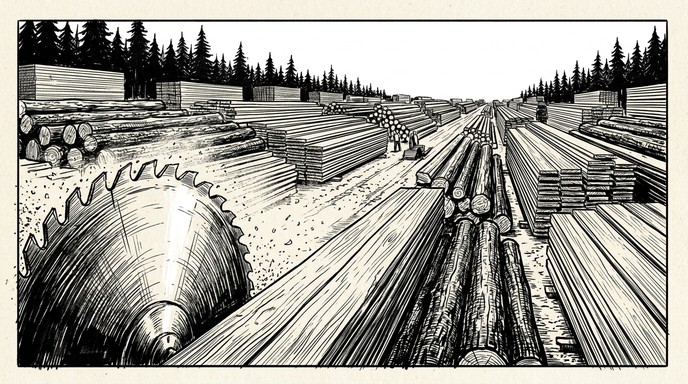 Free Timber Yard Illustration Image - Illustration, Ink, Timber ...