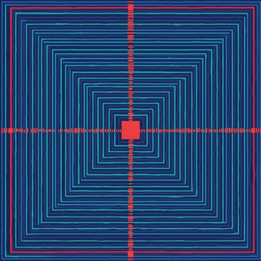 Square Visual Impact Design Free Symmetric Blue Labyrinth Image - Geometric, Squares, Concentric ...