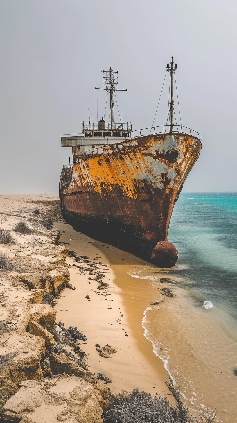 Free Beached Rusty Ship Image - Ship, Beach, Rust | Download at StockCake