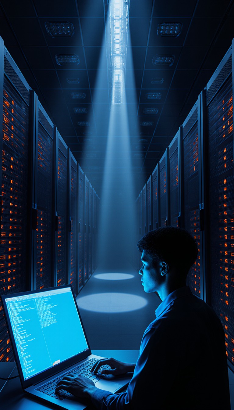 Free Illuminated Server Corridor Image - Servers, Datacenter ...