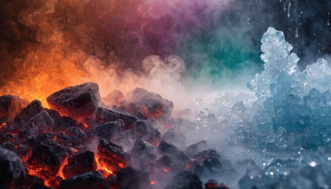 Free Fire Meets Ice Image - Fire, Ice, Contrast | Download at StockCake
