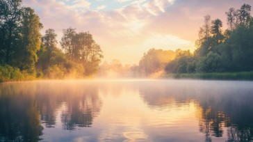 Free Misty sunrise landscape Image - Sunrise, Mist, Lake | Download at ...