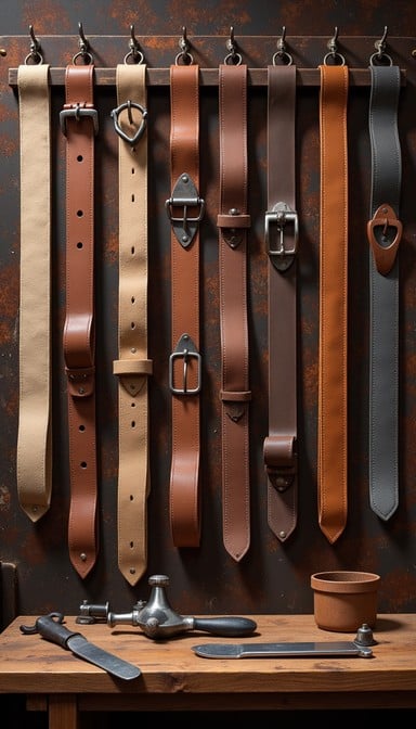 Free Artisanal Belt Display Image - Leatherwork, Belts, Craftsmanship ...