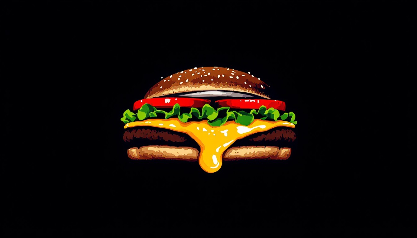 Burger Bitmap Free Dramatic Digital Burger Image - Burger, Pixel, Cheeseburger ...