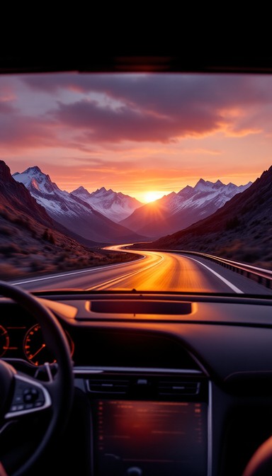 Free Sunset Mountain Drive Image - Mountains, Sunset, Road | Download ...