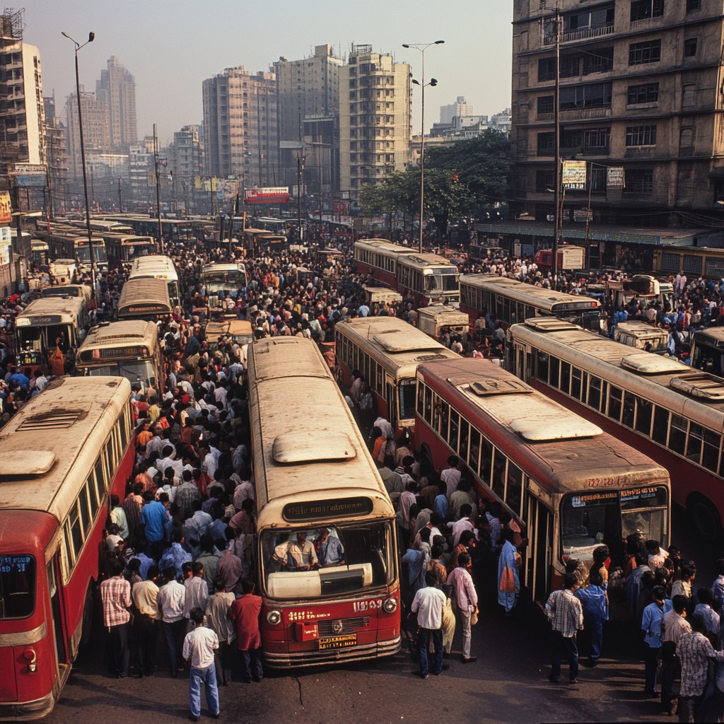 Free Crowded city street Image - City, Crowded, Buses | Download at ...