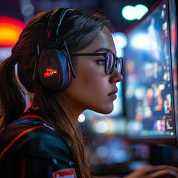 Free Focused gamer girl Image - Gaming, Neon, Headset | Download at ...