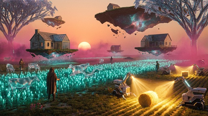 Free Floating Farm Fantasy Image - Surreal, Fantasy, Farmhouse ...