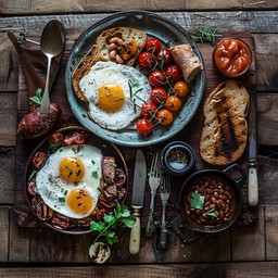 Free Hearty Breakfast Spread Image - Breakfast, Rustic, Grilled ...
