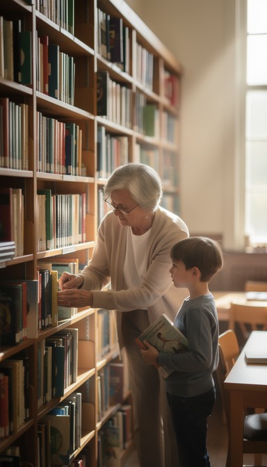 Free Finding Books Together Image - Library, Librarian, Elderly ...