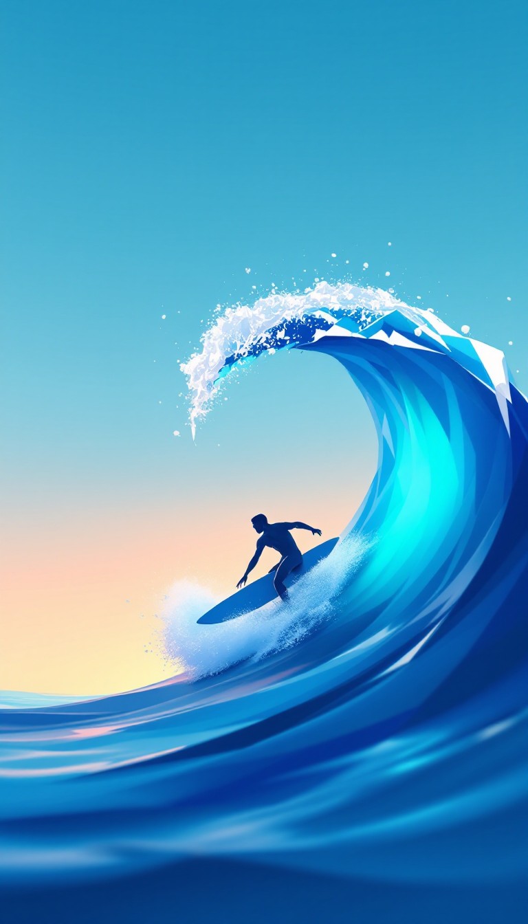 Free Dynamic Wave Rider Image - Surfing, Wave, Minimalist | Download at ...