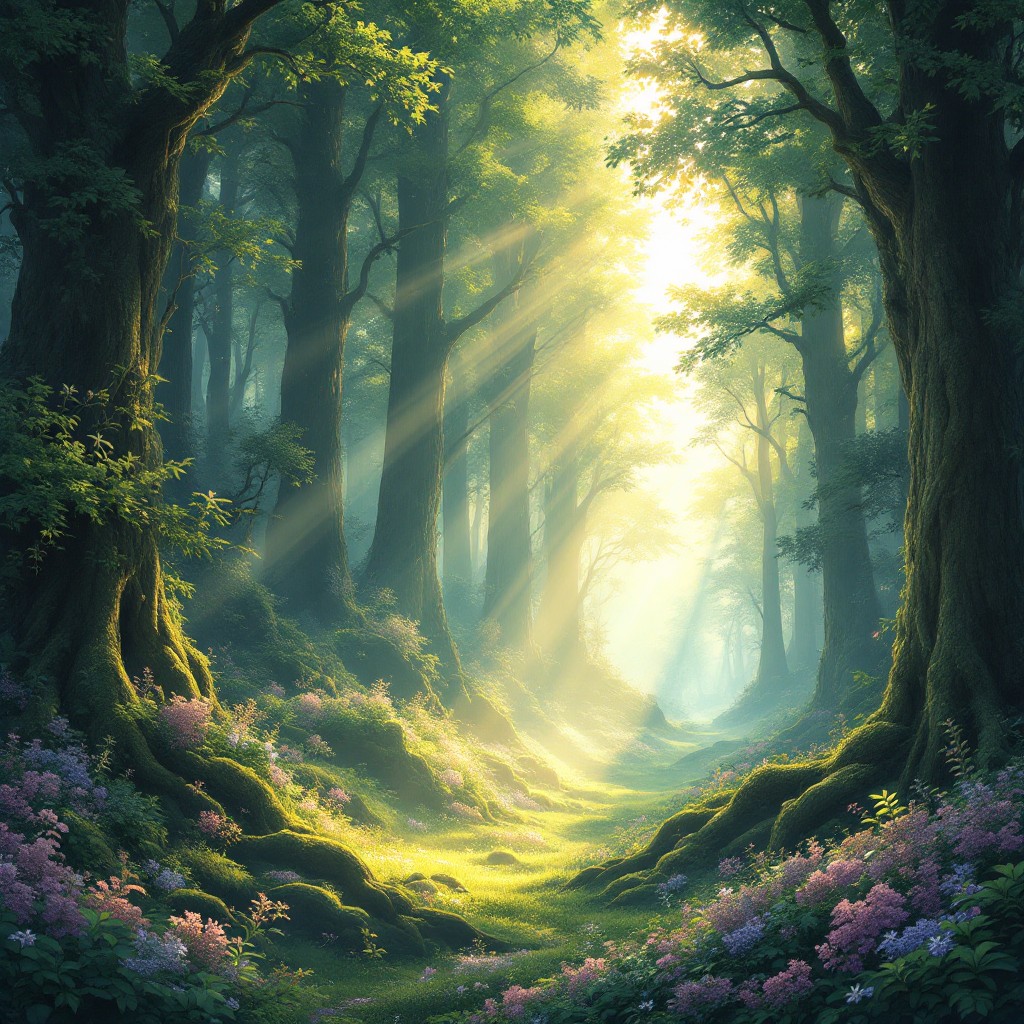 Free Mystical Forest Path Image - Forest, Magical, Sunbeams | Download ...