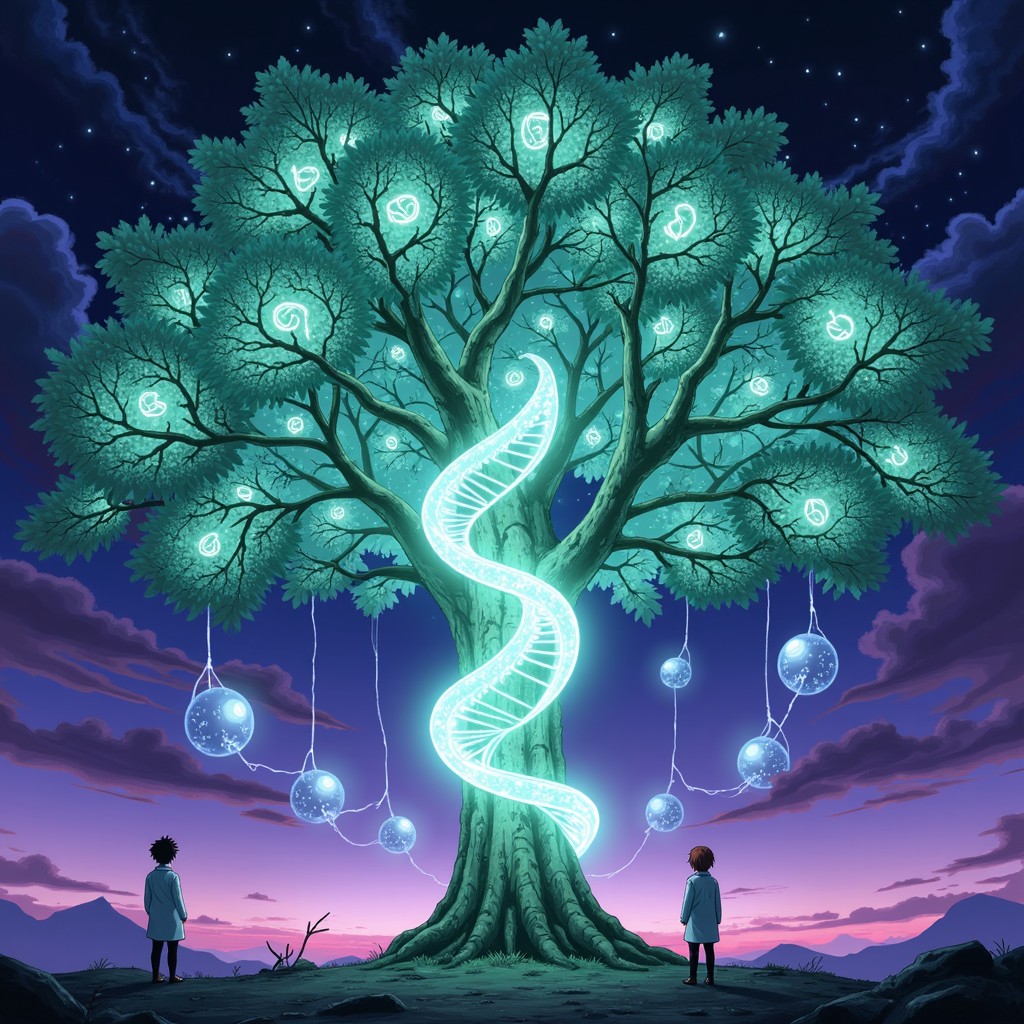 Dna Tree Cool Free Magical DNA Tree Image - Tree, Dna, Helix | Download at StockCake