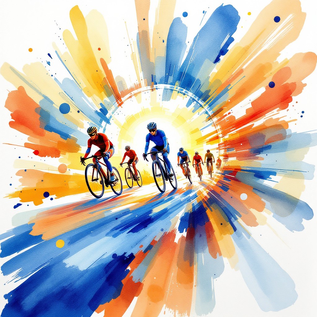 Free Cyclists Racing Forward Image - Cycling, Watercolor, Race ...