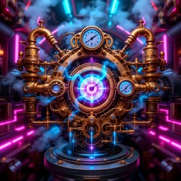 Free Neon Clockwork Engine Image - Steampunk, Cyberpunk, Victorian ...