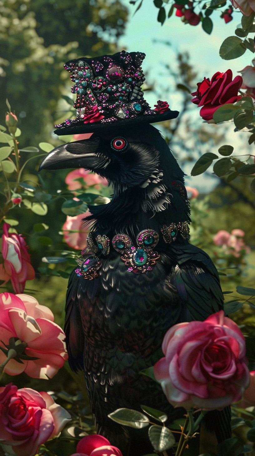 Fated Raven Free Floral Raven Fantasy Image - Raven, Floral, Fantasy | Download at ...