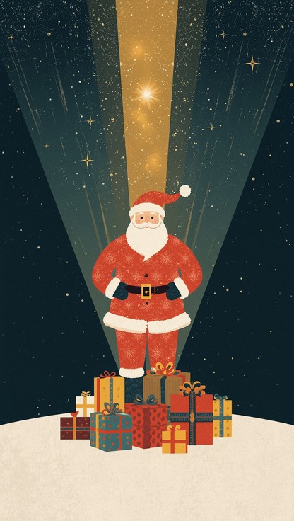 Subtle Santa Background Free Santa's Magical Ascent Image - Santa, Christmas, Illustration ...
