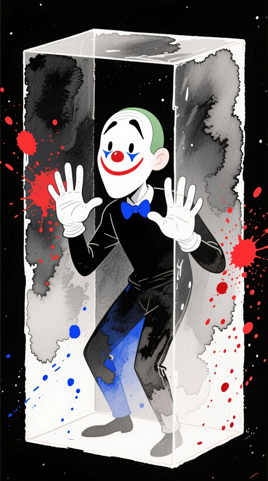 Free Trapped Watercolor Mime Photo - Mime, Watercolor, Illustration ...