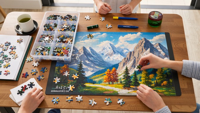 Workdesk Puzzles Free Organized Puzzle Progress Image - Puzzle, Jigsaw, Hobby | Download ...