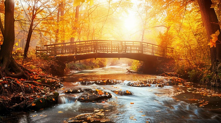 Free Autumn Bridge Scenery Image - Autumn, Bridge, Scenery | Download ...