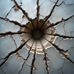 Currupted Rays Free Radiating Concrete Fractures Image - Concrete, Fracture, Impact ...
